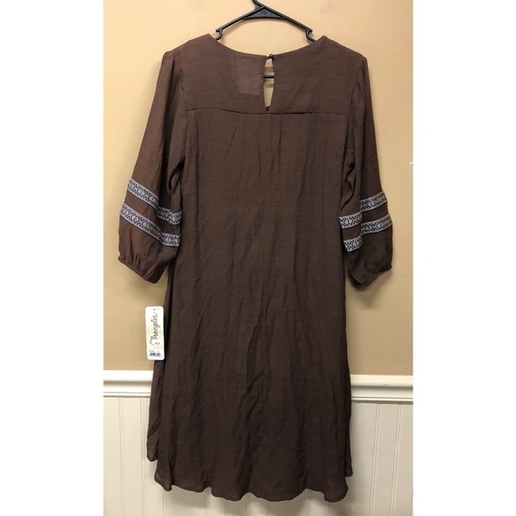 Wrangler Brown Embroidered Western Dress Size Medium NWT - Picture 2 of 7